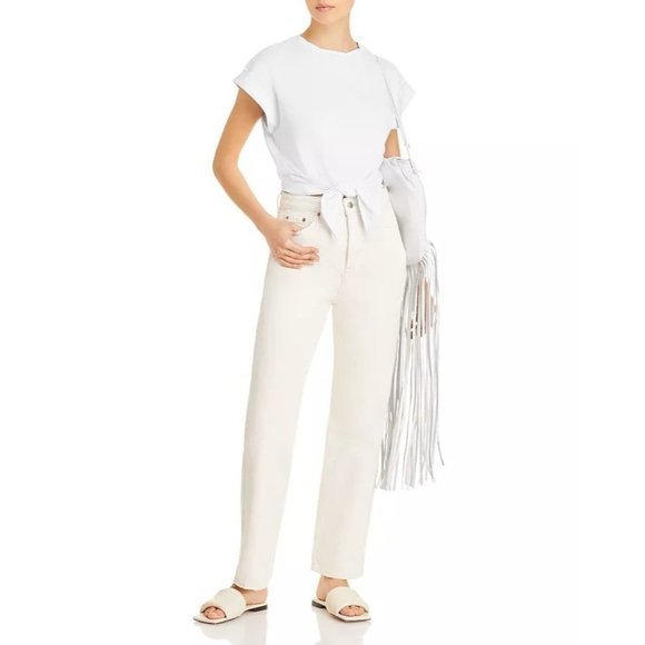 LINI Corrine Twist Front Tee in White - XS - Picture 2 of 3